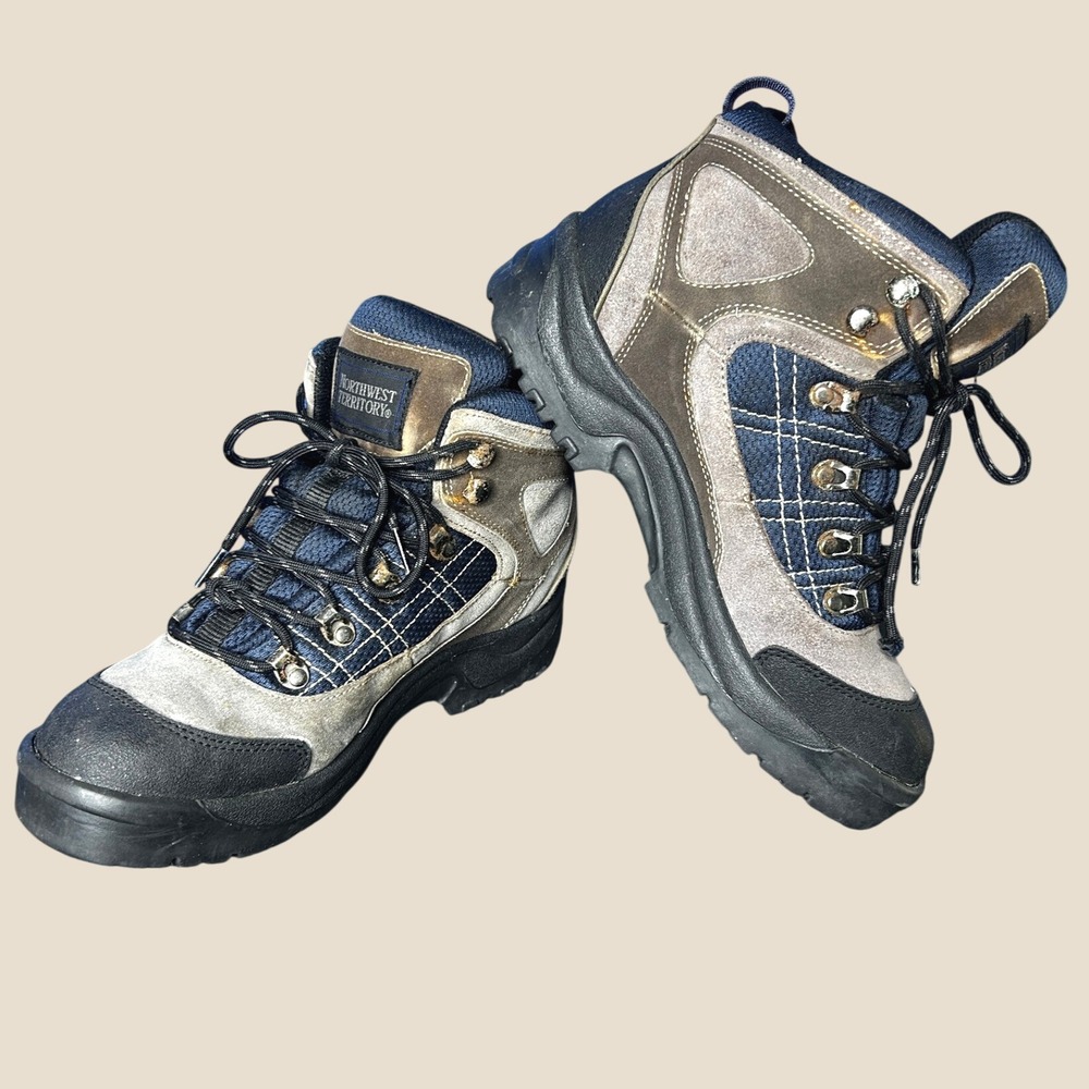 Vtg Northwest Territory Mens Leather Hiking Boots Sz 9 Outdoor Trail Rugged Camp